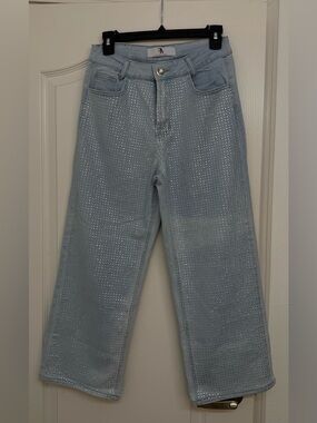 Rhinestone wide leg jeans size 27